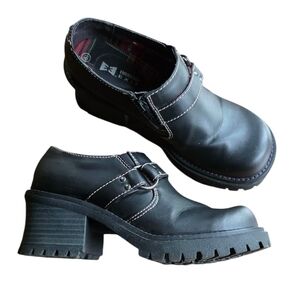 Vintage Emergency Exit Chunky Block Platform Shoes